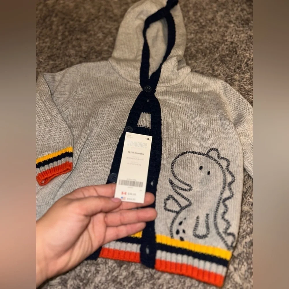 Kid’s GYMBOREE 12-18month Dinosaur Button Up Sweater NWT